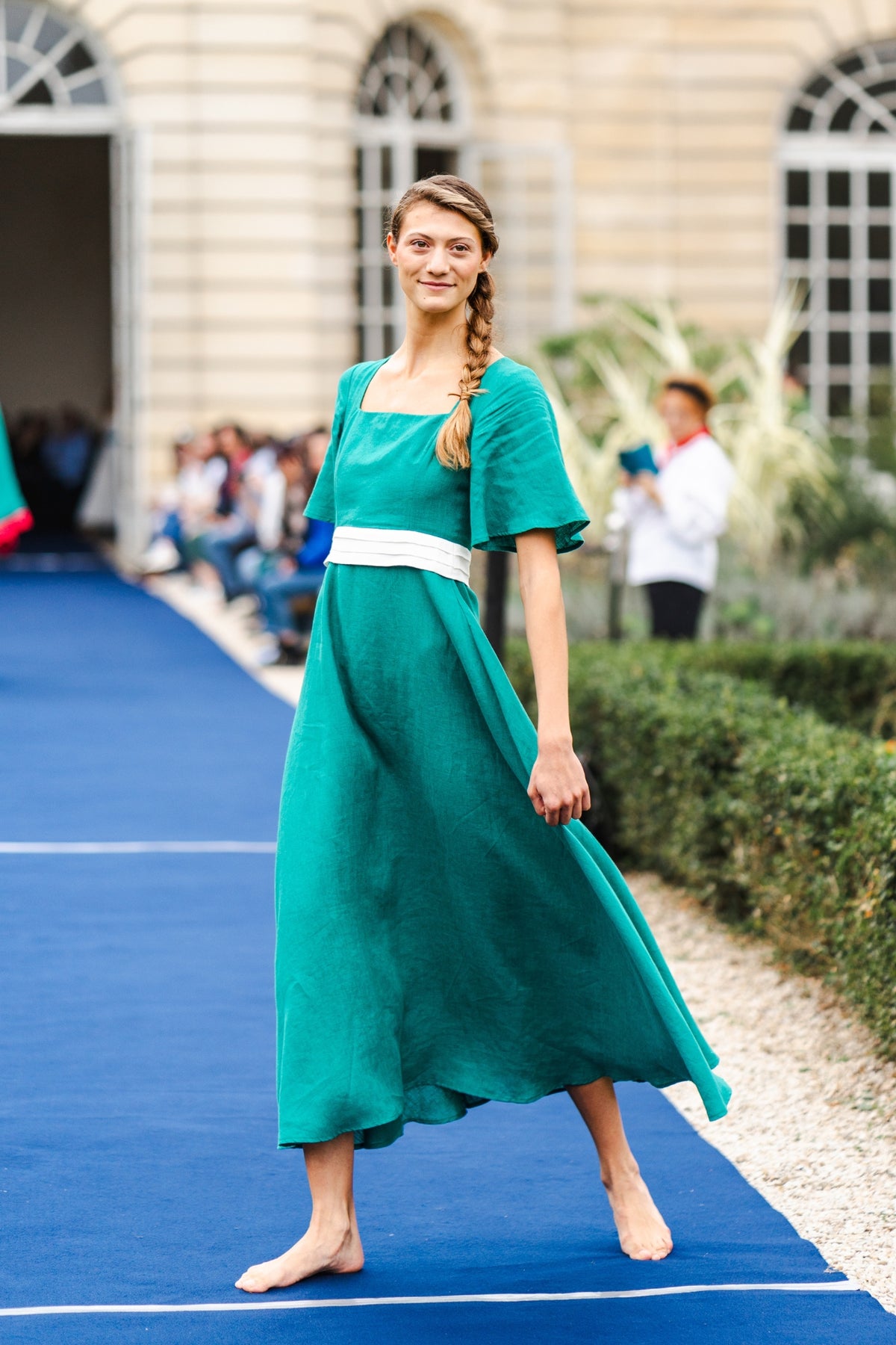 DIVINE HARMONIE - Emerald Earth Linen Maxi Dress, buy at DOORS NYC