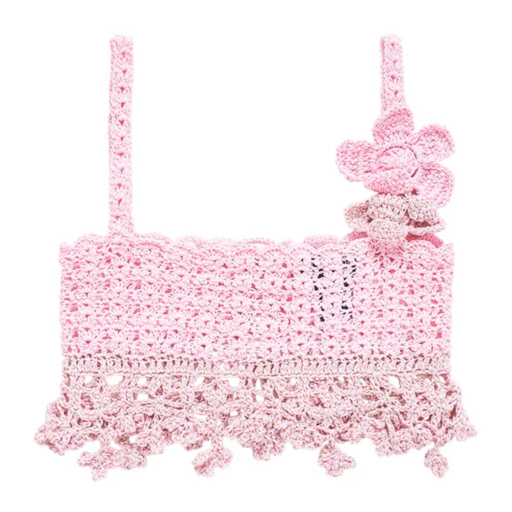 ANDREEVA - Pink Vanilla Handmade Crochet Top | DOORS NYC