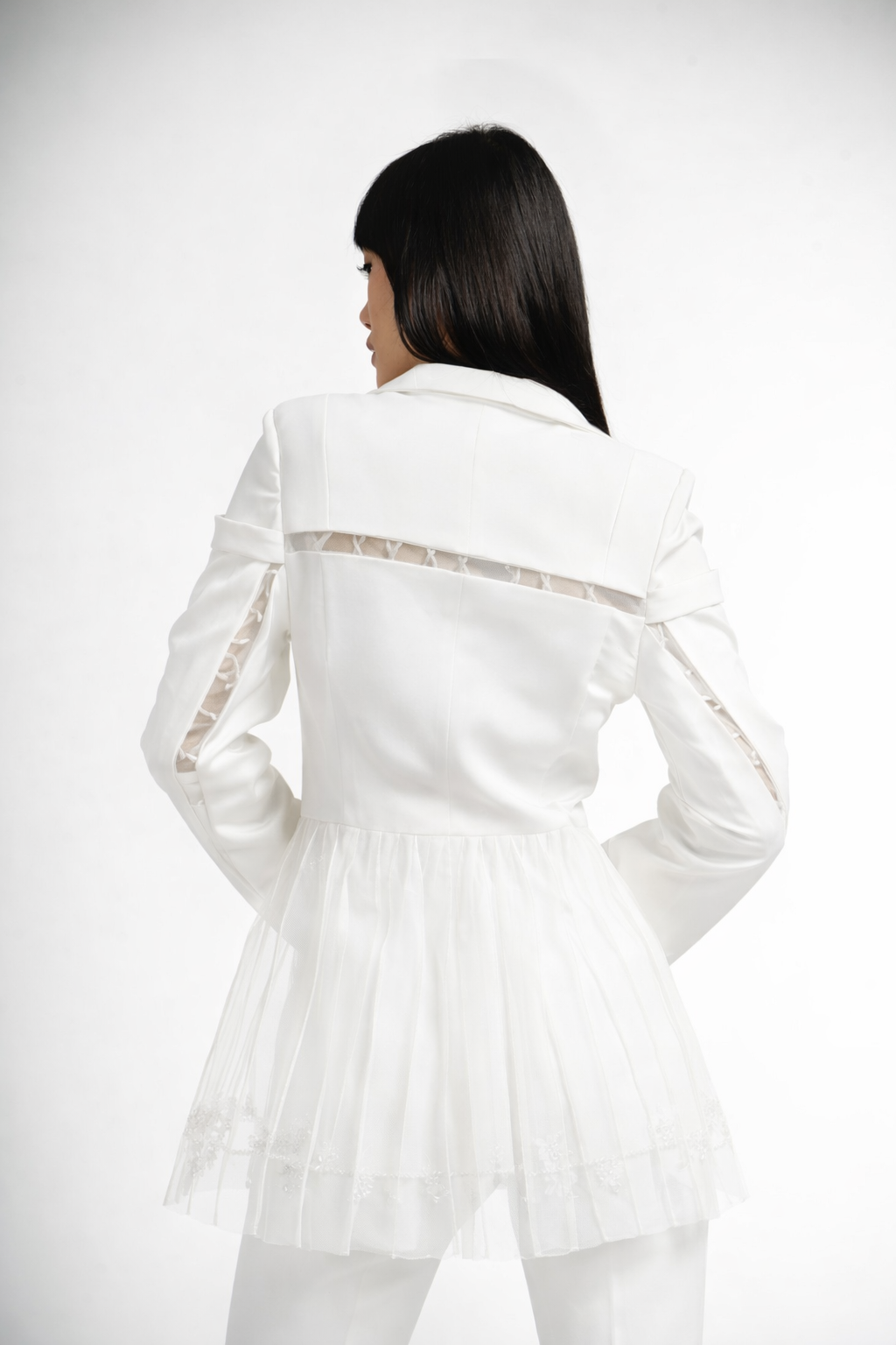 Peplum Style Jacket | White