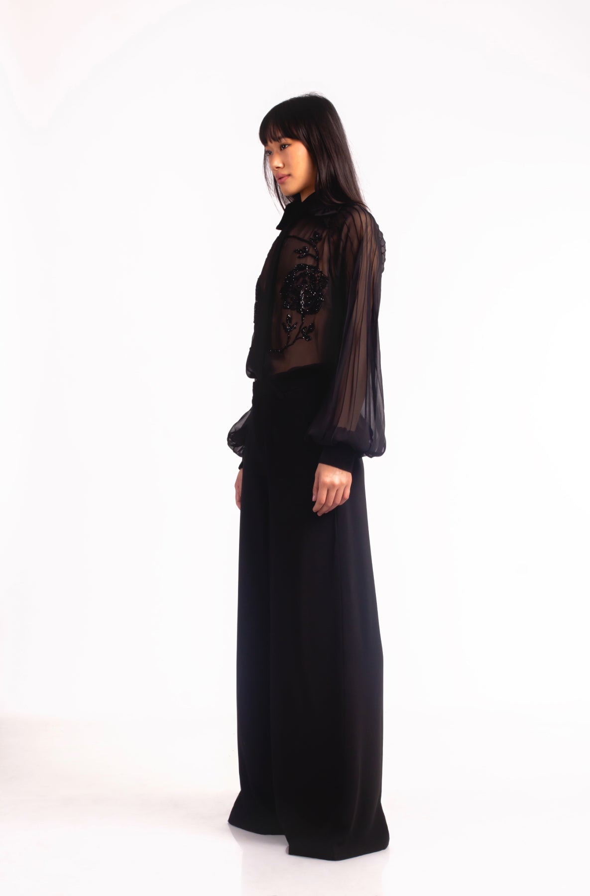 ELSA NILAJ - Black Flared Trousers, buy at DOORS NYC