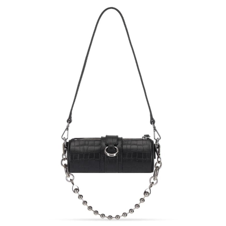 PRIVATE POLICY - Mini Barrel Bag | Black at DOORS NYC