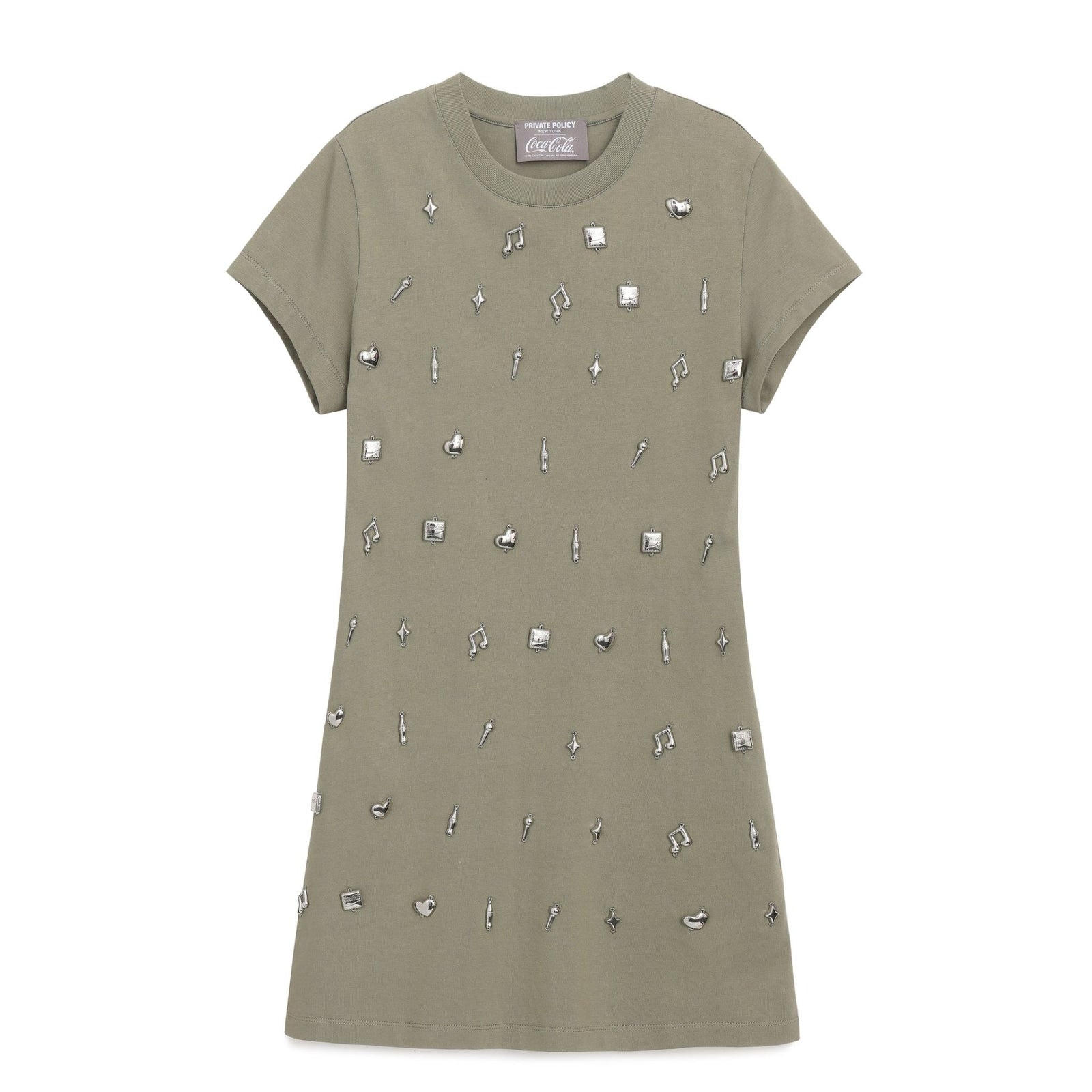 PRIVATE POLICY - Silver Charm T-Shirt Dress at DOORS NYC