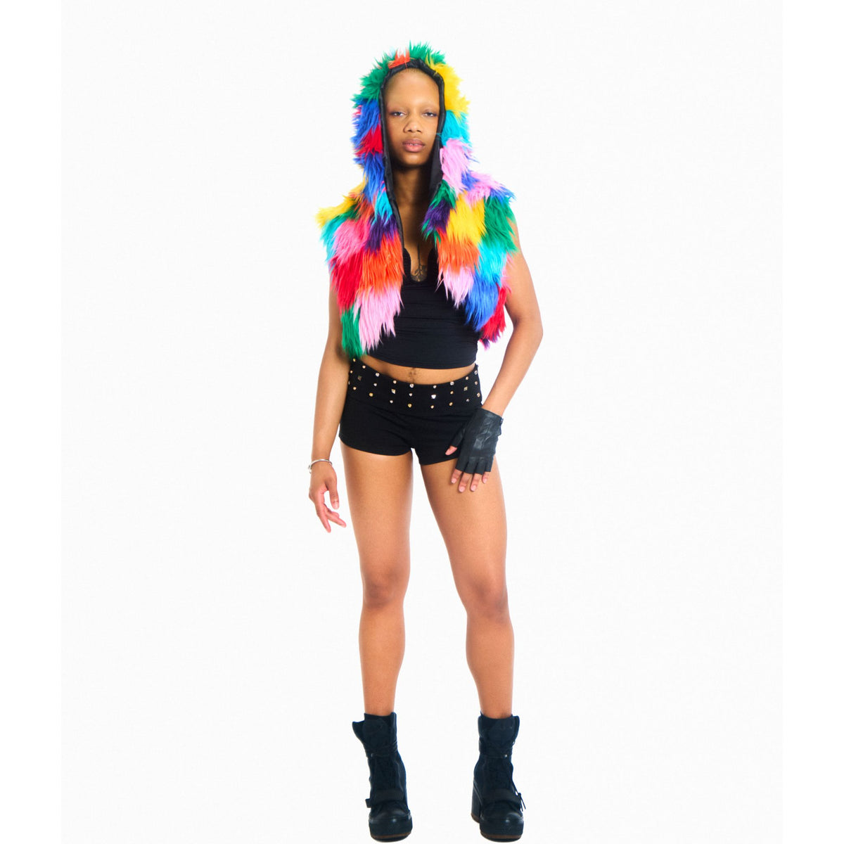 Cropped Hooded Vest