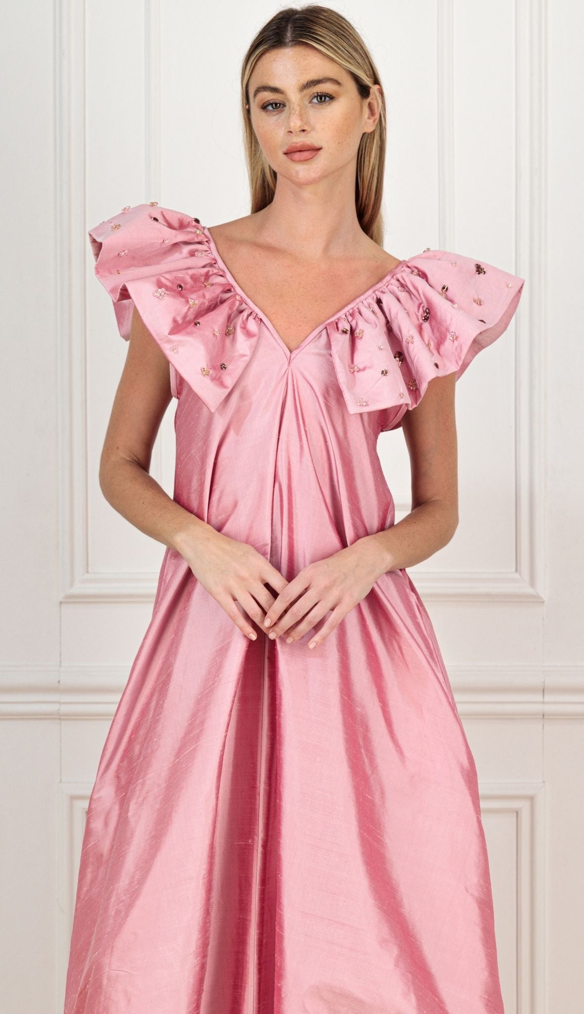 KAIANE DESIGNS - Dream Silk Gown | Pink at DOORS NYC