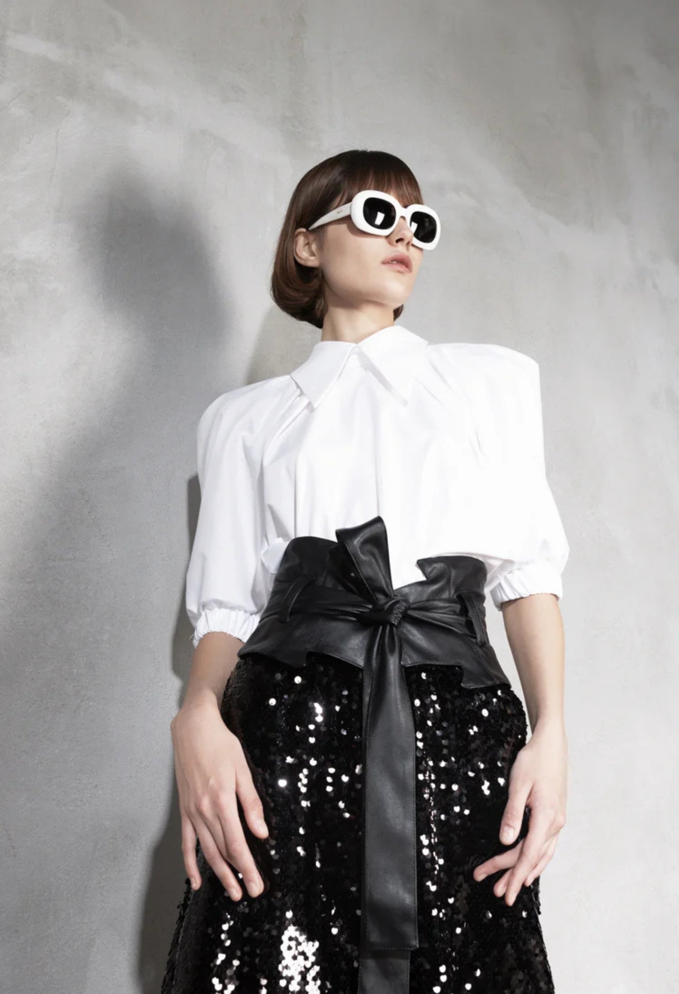 Occasion Palazzo Sequin Trousers | Black