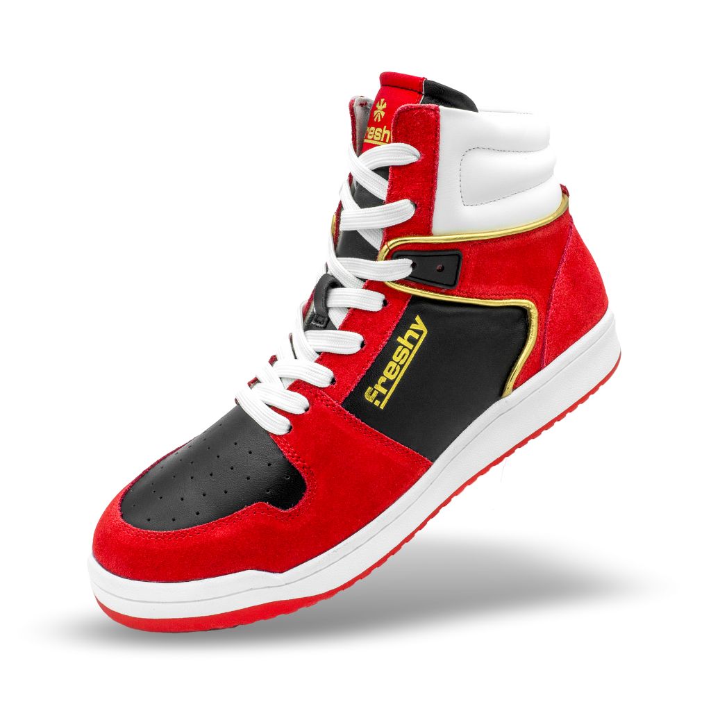 Bounce High-Top Sneakers | Red and Black