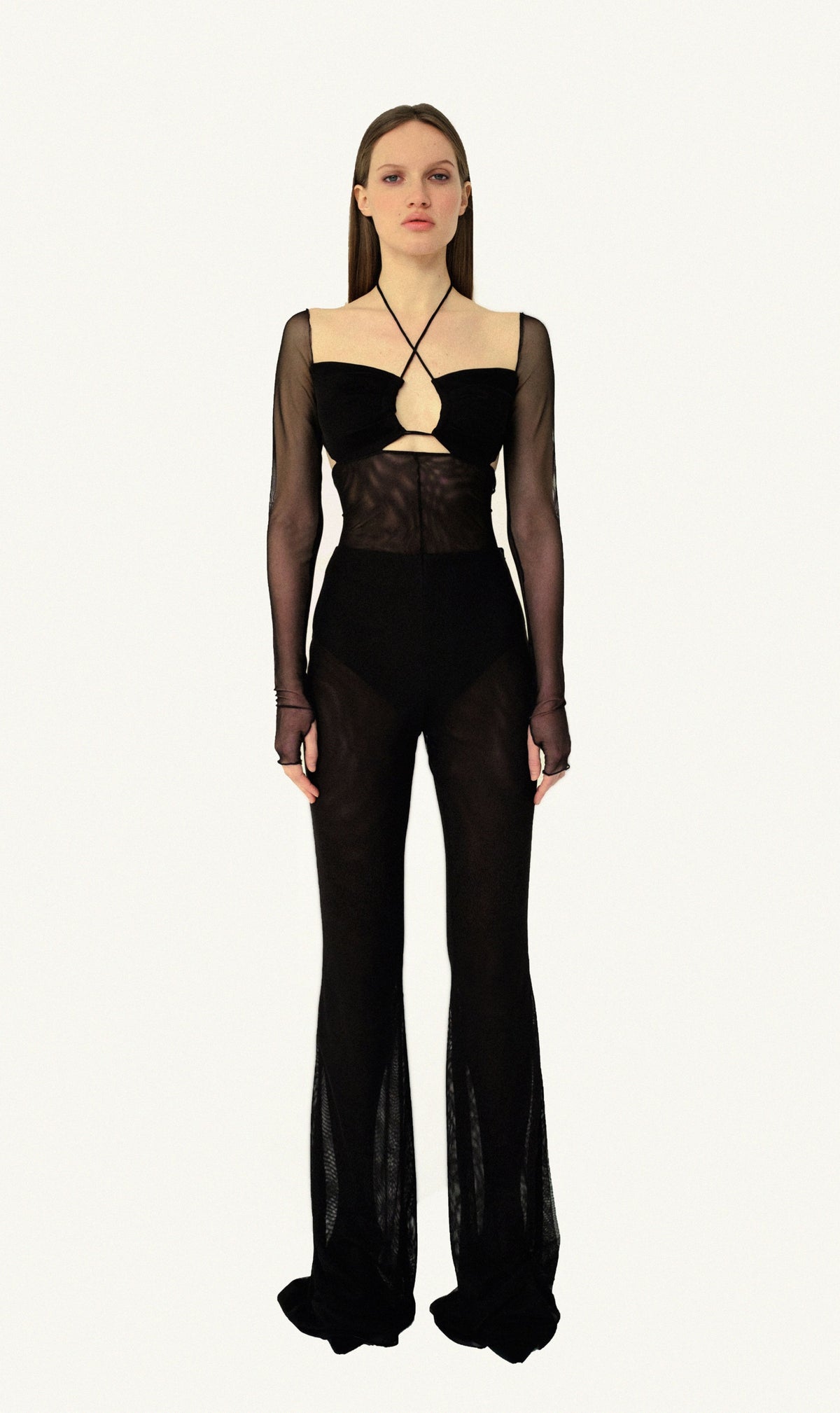 KRIS MARAN - Cut Out Catsuit With Ties buy at DOORS NYC