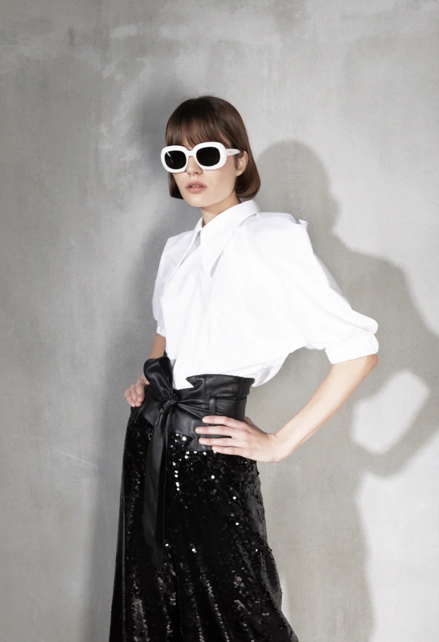 Occasion Palazzo Sequin Trousers | Black