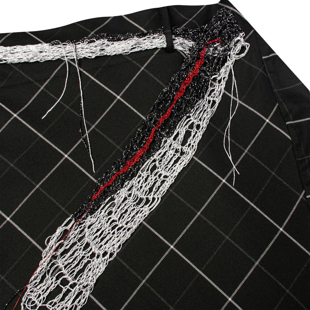 Woven Check Asymmetric Wrap Trousers