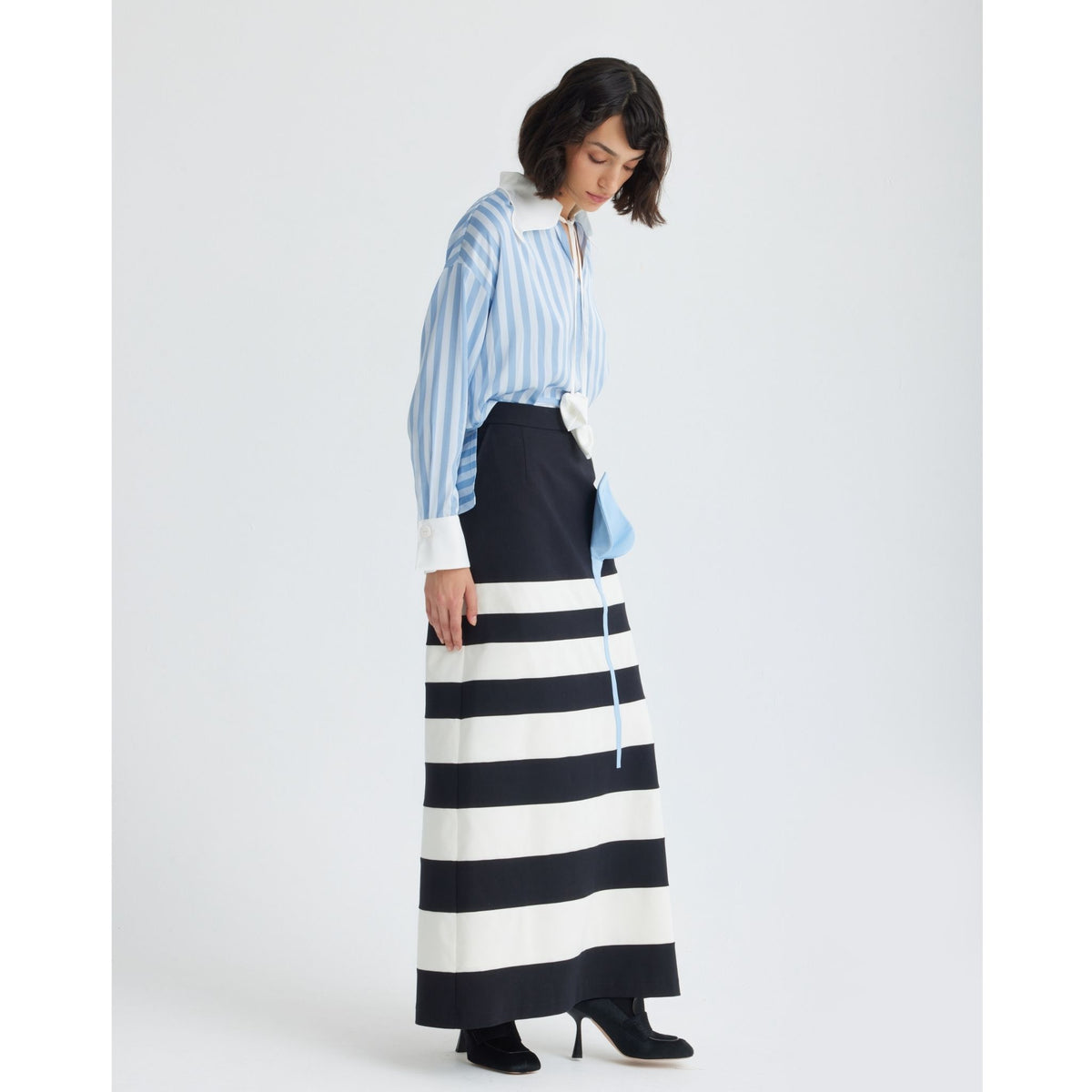 Contemporary Striped A-Line Skirt