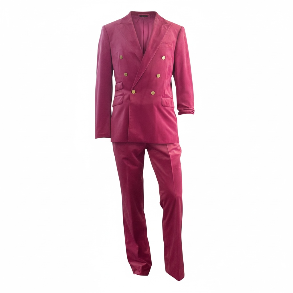Fuchsia Velvet Double-Breasted Suit