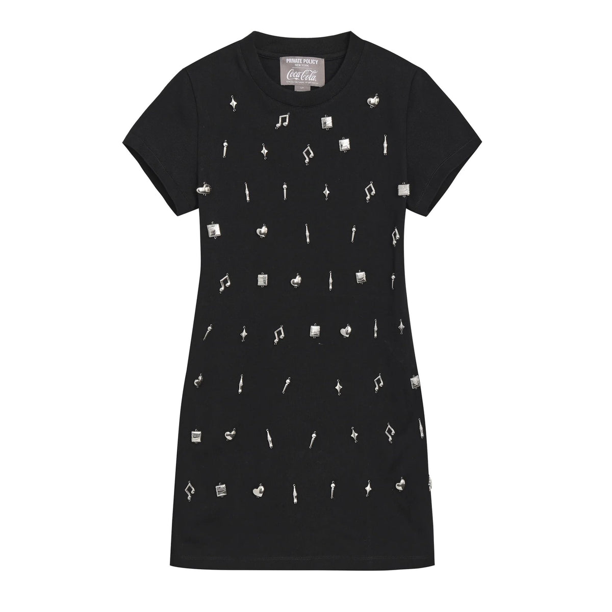 PRIVATE POLICY - Silver Charm T-Shirt Dress at DOORS NYC