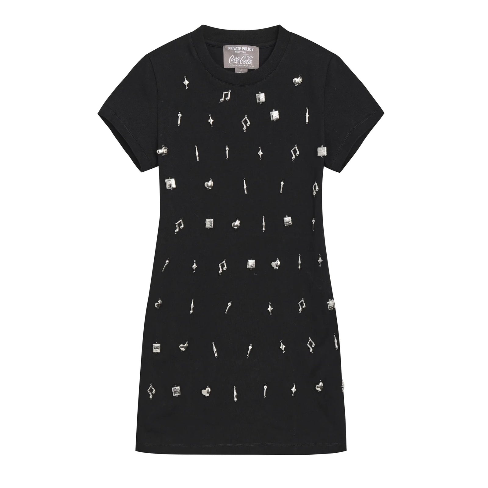 PRIVATE POLICY - Silver Charm T-Shirt Dress at DOORS NYC