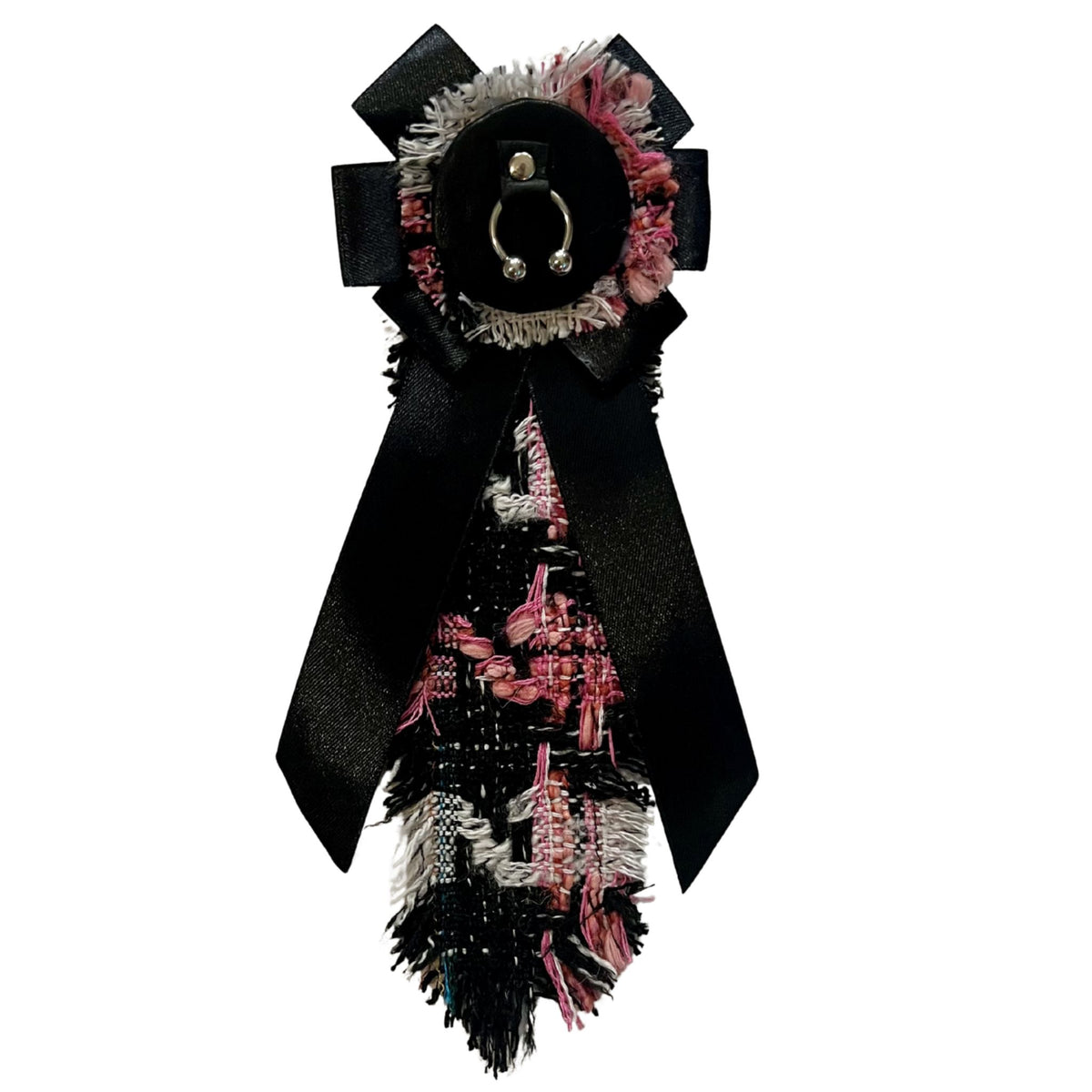 Ribbon Brooch with Textured Plaid | HESTAVERSE x LADYGUNN