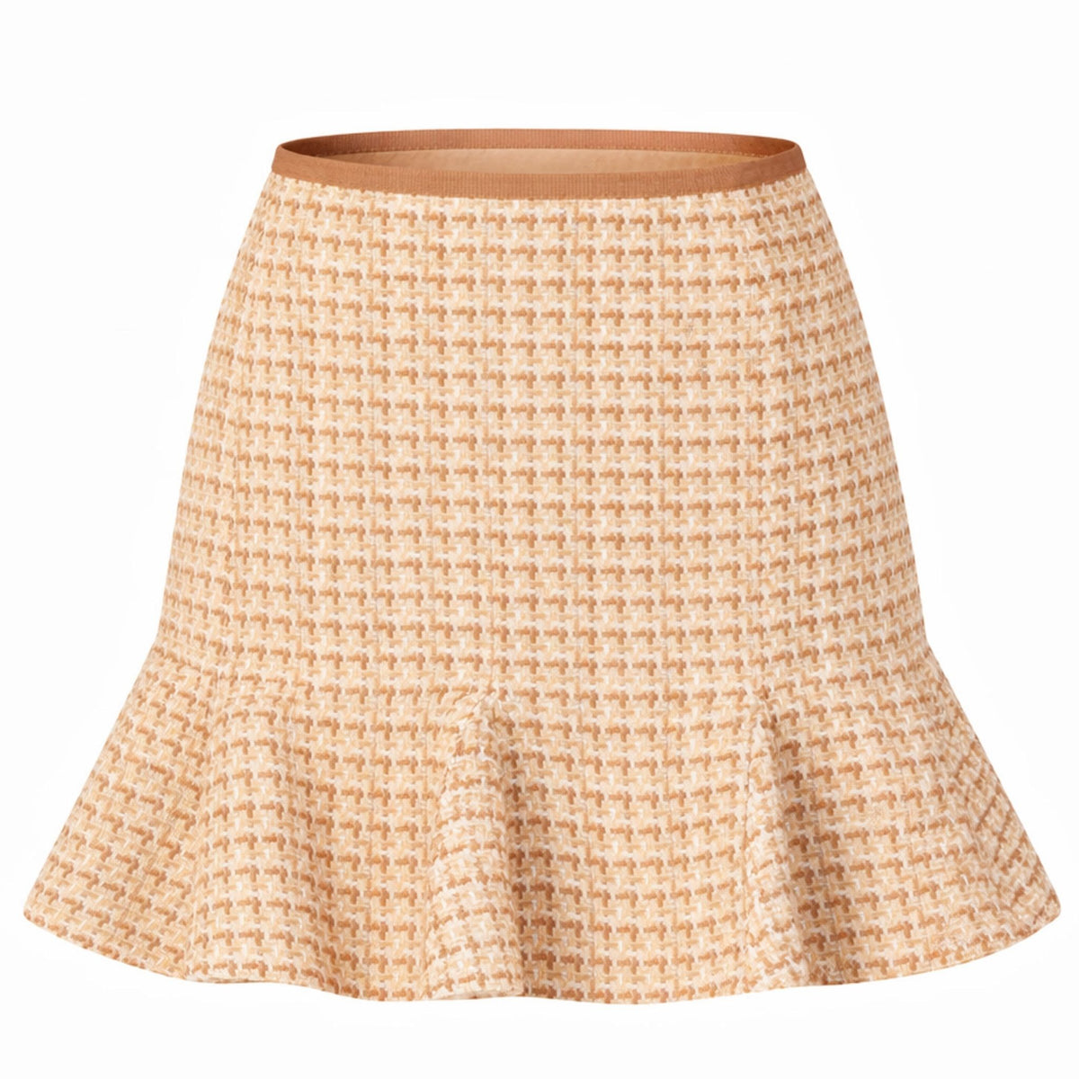 Lune Dorée Flared Mini Skirt in Beige