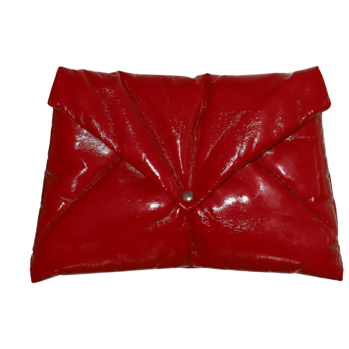 Glossy Patent Envelope Clutch Bag | Red