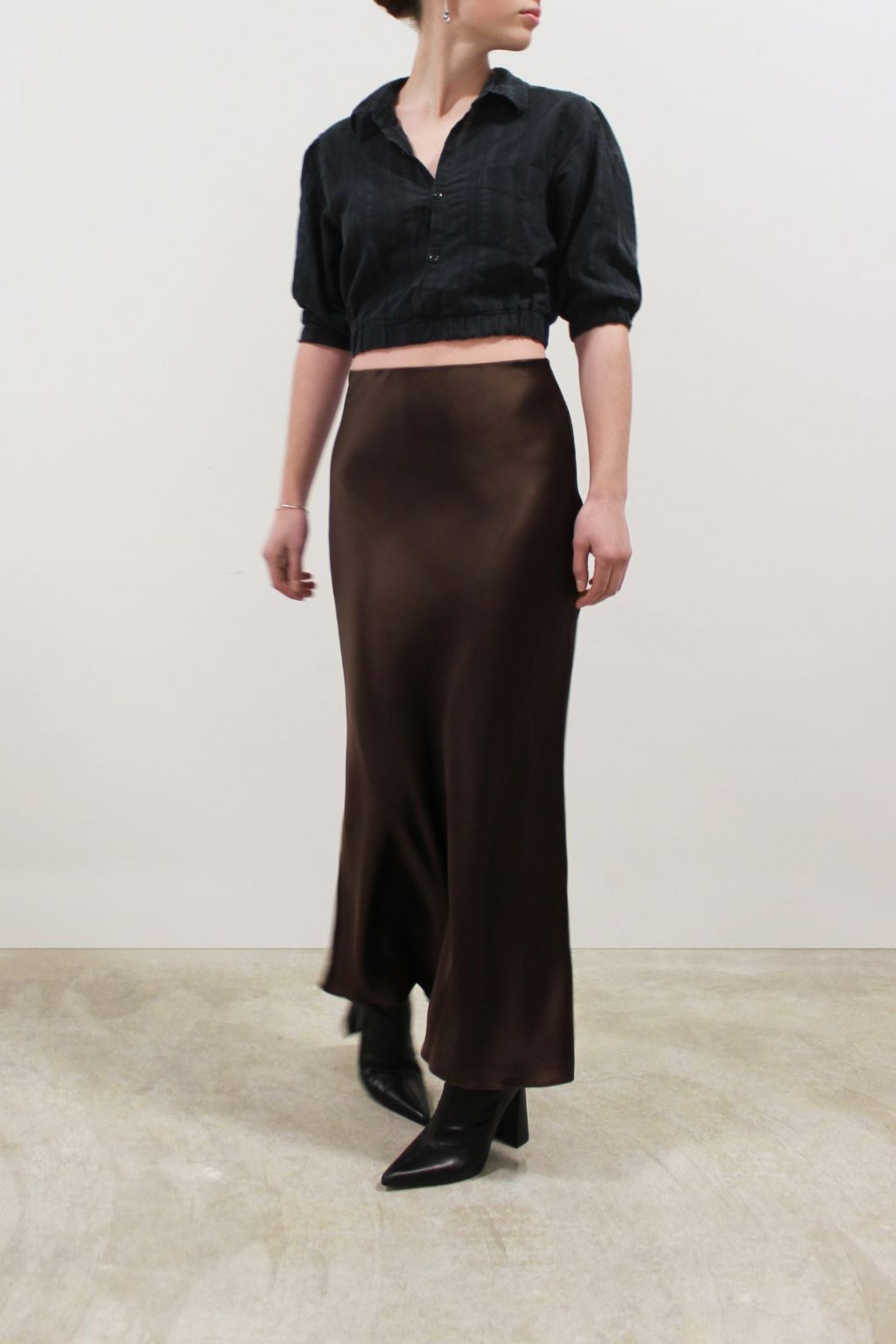 JACOBA JANE- Classic Skirt Cocoa, buy at DOORS NYC