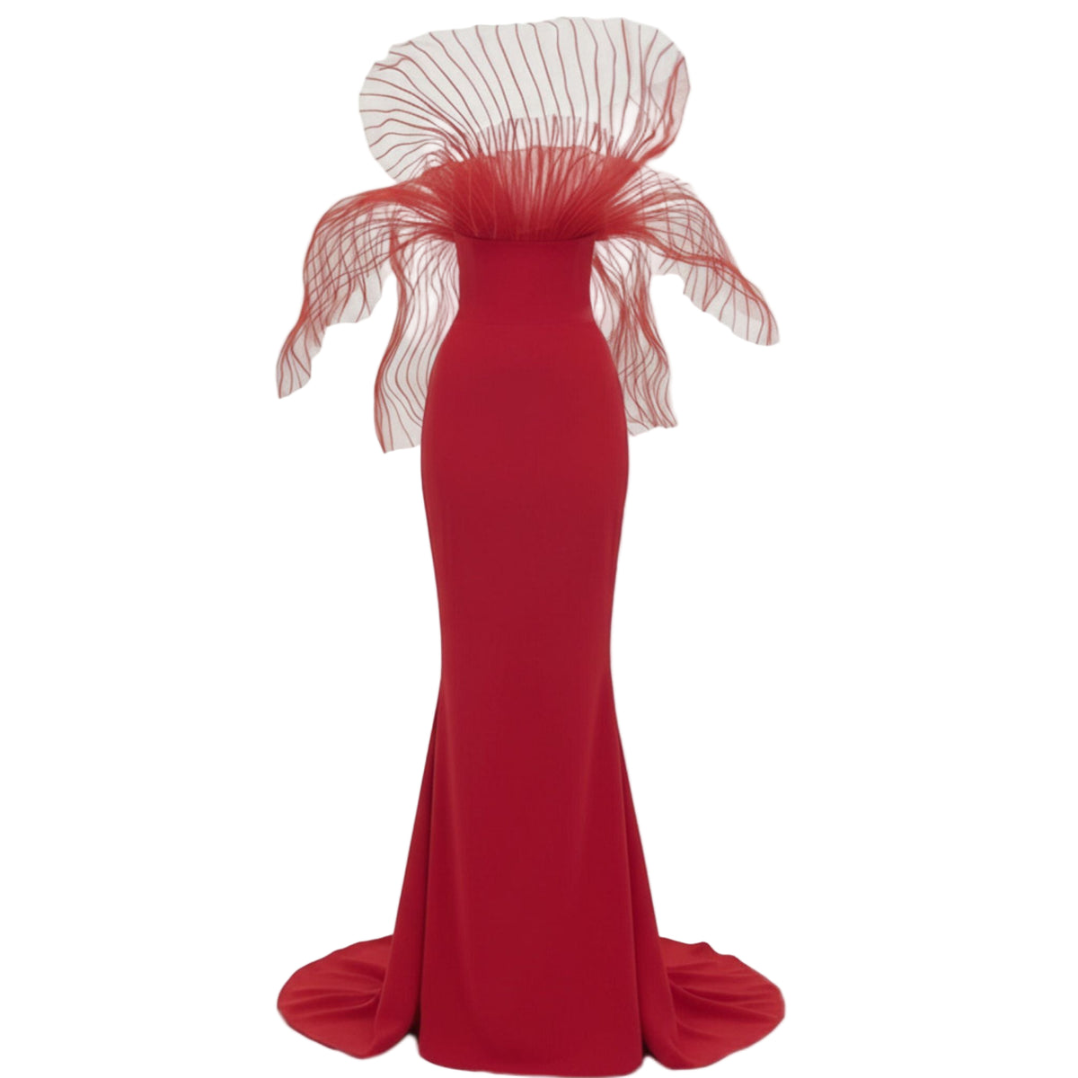 Red Marmaid Structured Gown