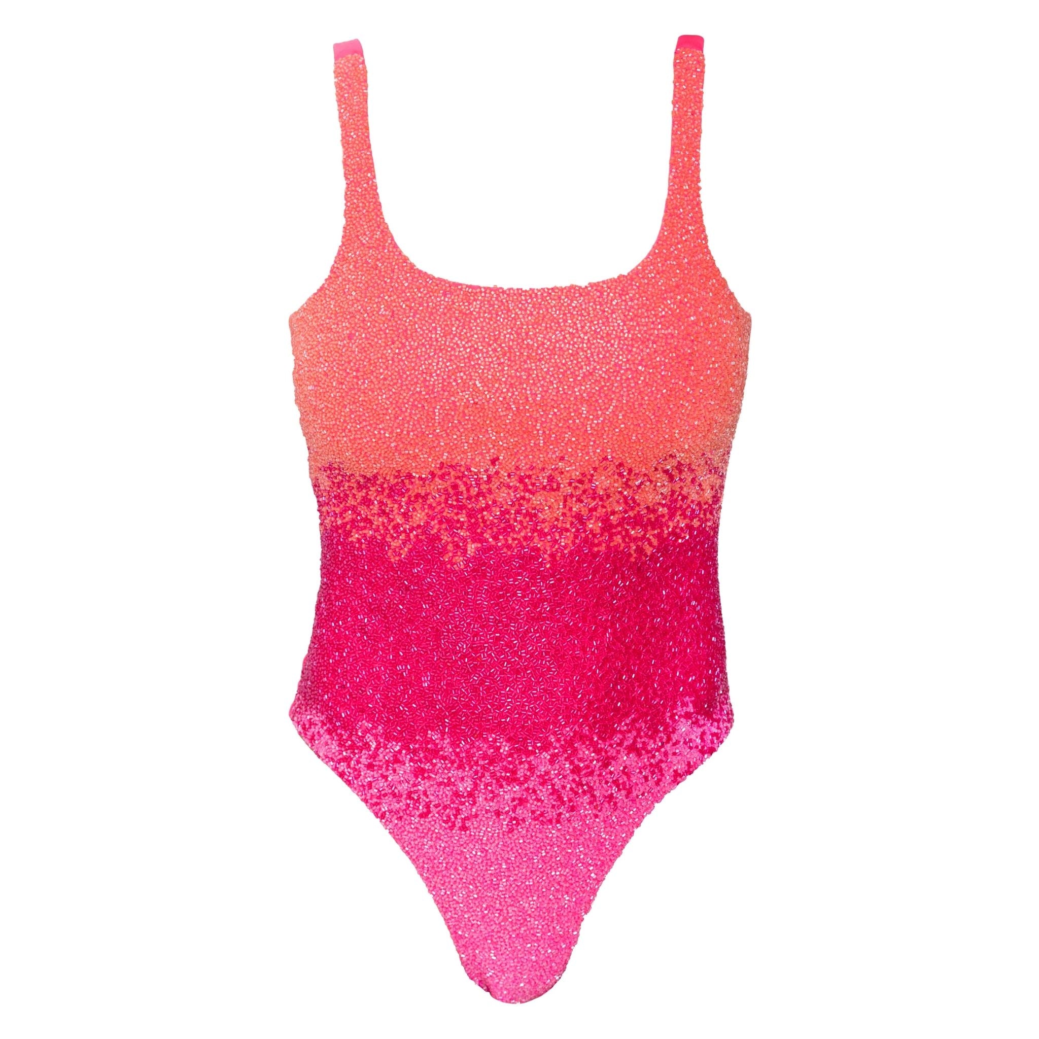 SELF-ADORE - Ombre Hand-Beaded Embellished One-Piece Swimsuit, buy at DOORS NYC