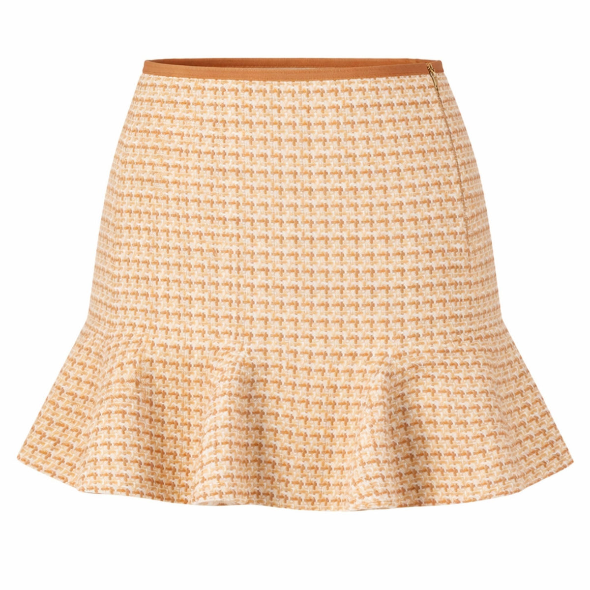 Lune Dorée Flared Mini Skirt in Beige