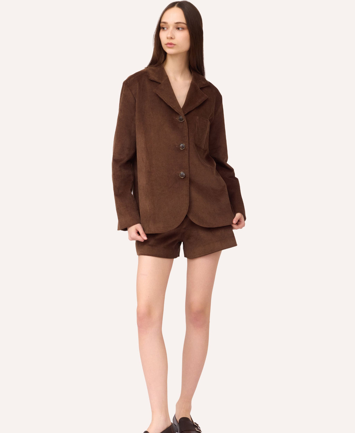 SOTROPA - Velvet Blazer | Brown at DOORS NYC PR showroom