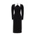 V-Neck Longsleeve Midi Dress | Black