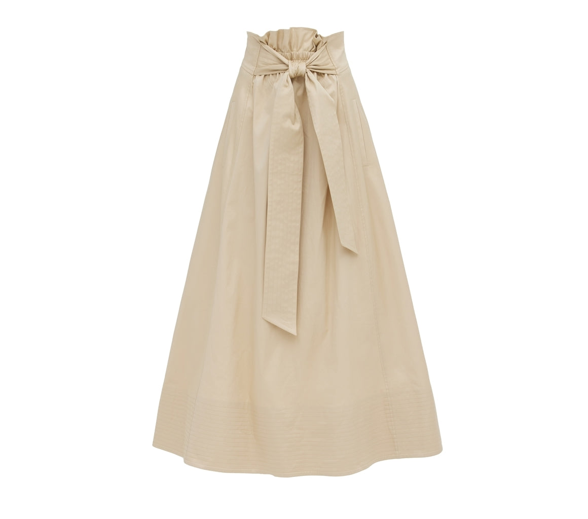 High-Waisted A-Line Skirt | Beige