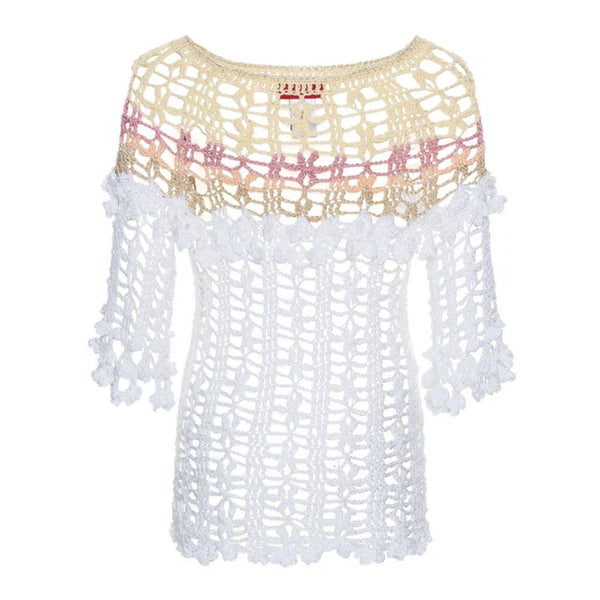 ANDREEVA - Vanilla Multicolor Handmade Crochet Top | DOORS NYC