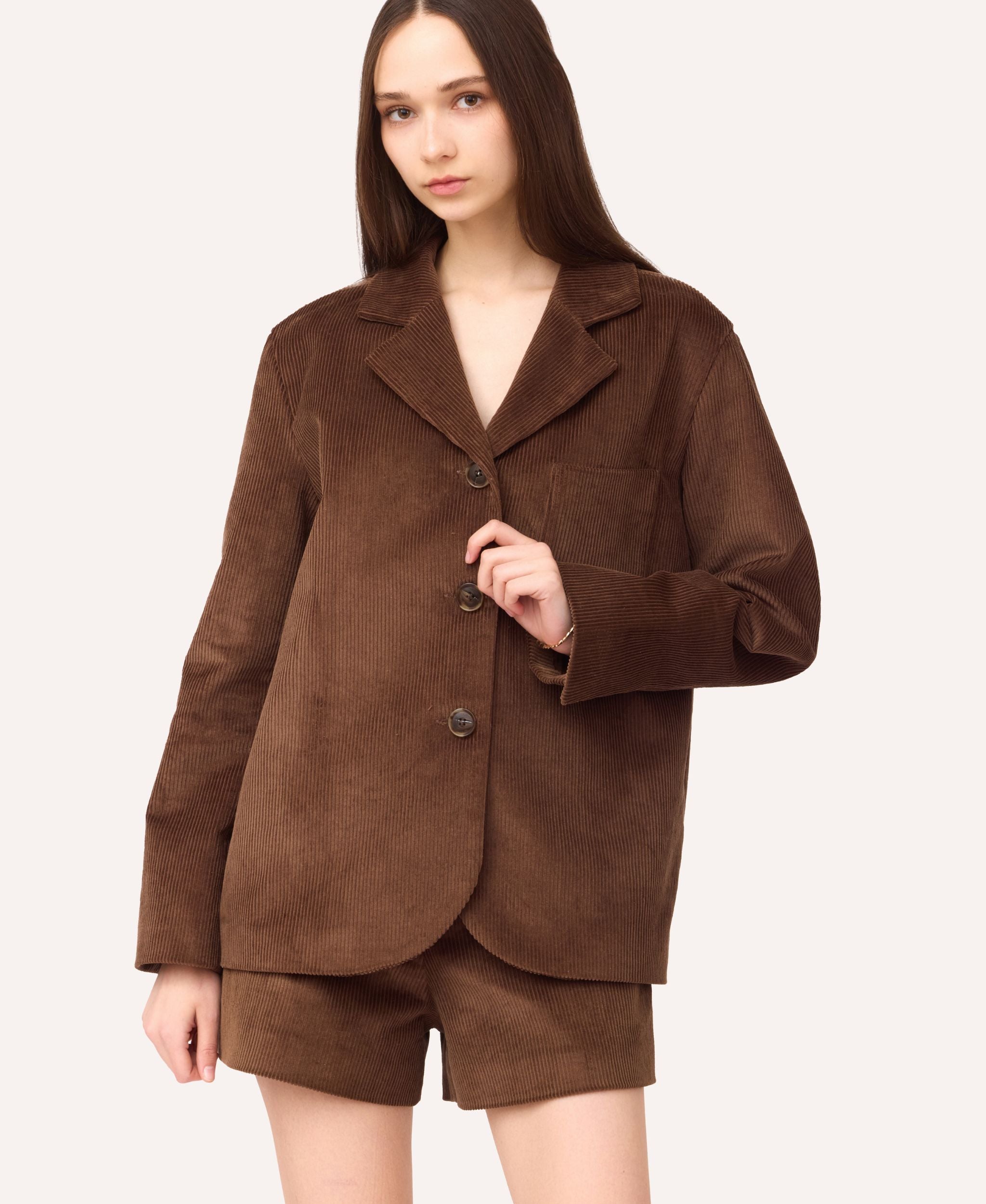 SOTROPA - Velvet Blazer | Browny, buy at DOORS NYC