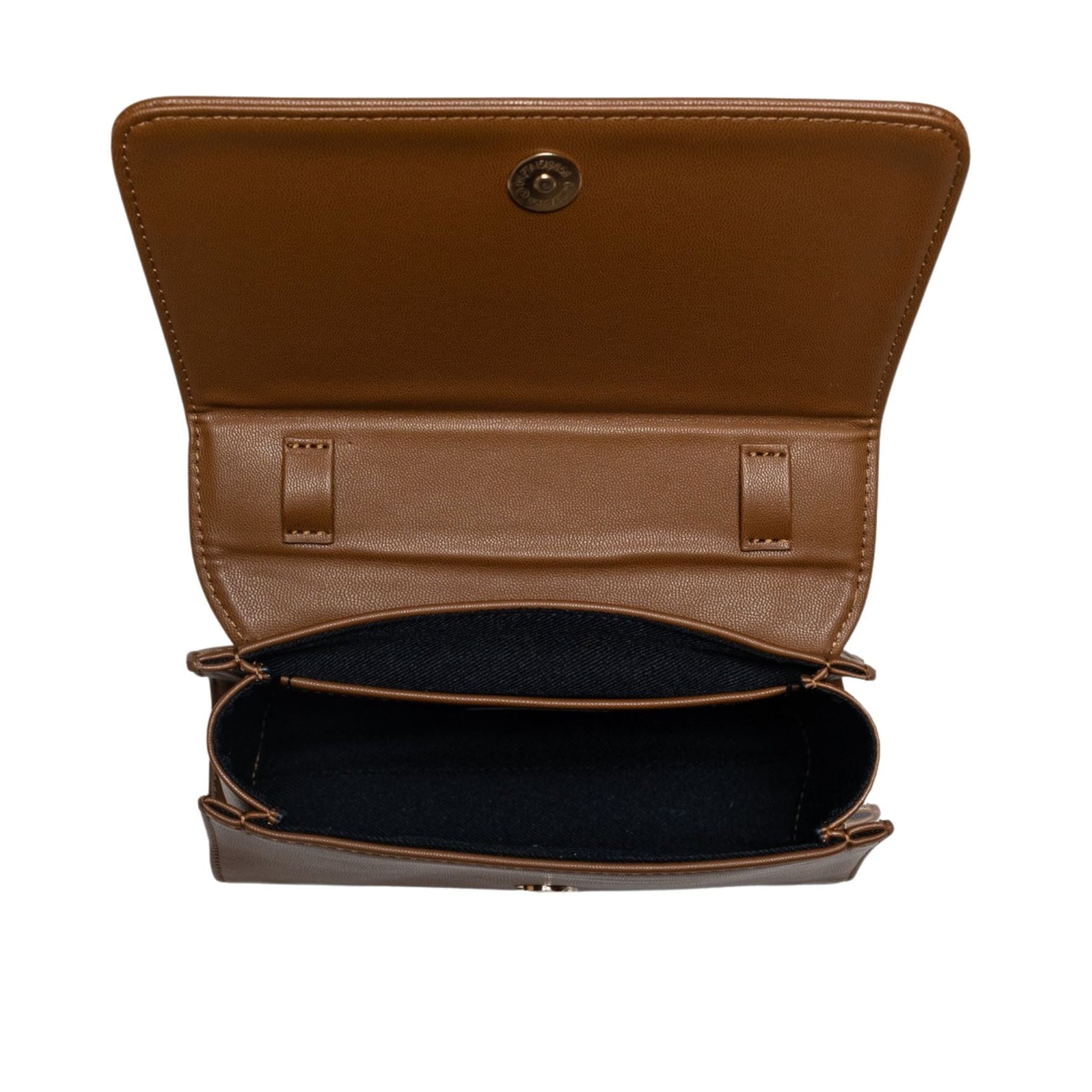 MVLUCKY - Camel Vegan Leather Paris Clutch With Beaded Handle, buy at DOORS NYC