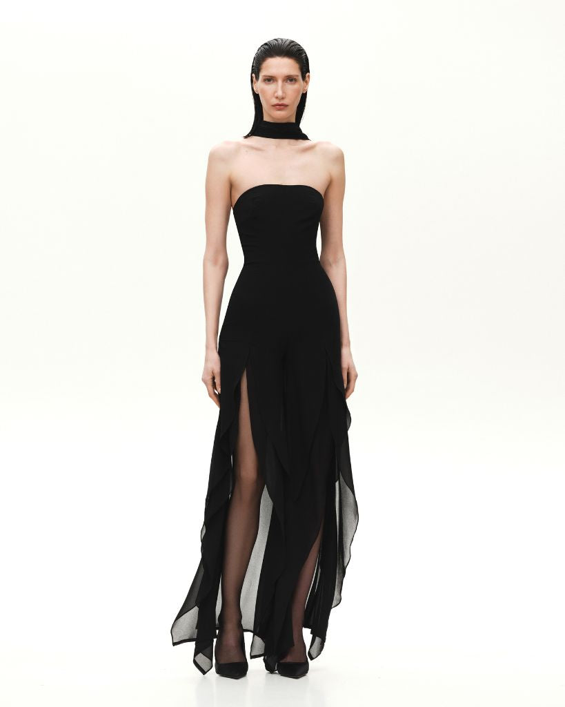 KRIS MARAN -Shawl-Collared Catsuit buy at DOORS NYC