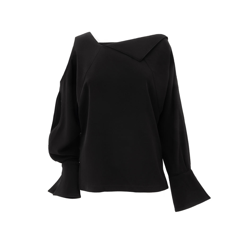 JULIA ALLERT - One Shoulder Blouse | Black, buy at doors.nyc