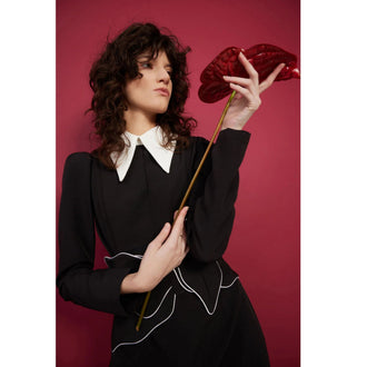 Long Sleeve Formal Midi Dress | Black