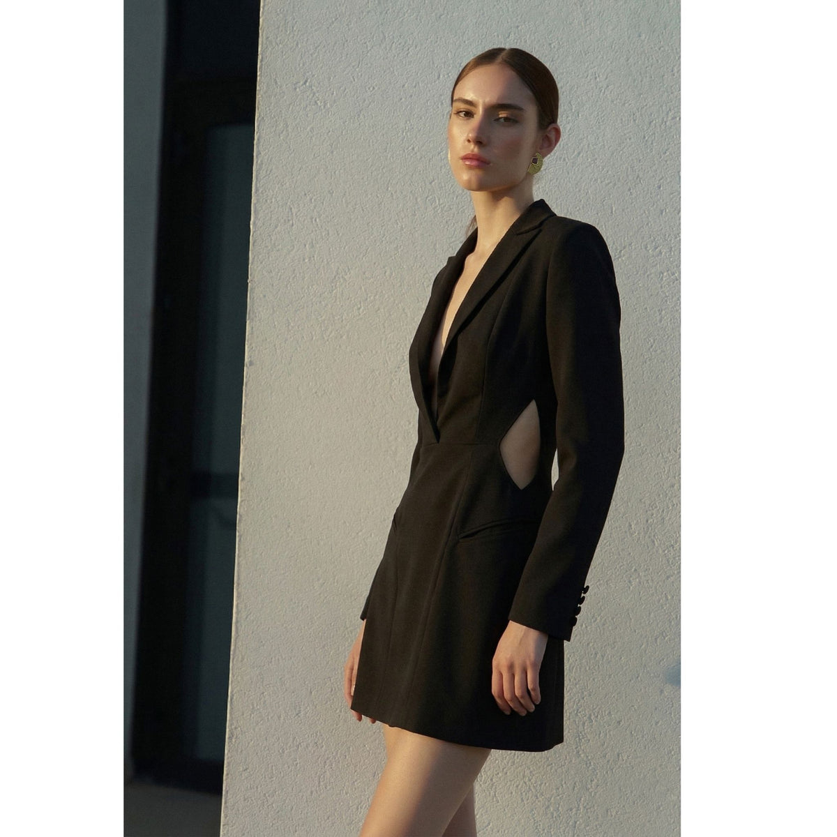 Black Cut-out Blazer Dress