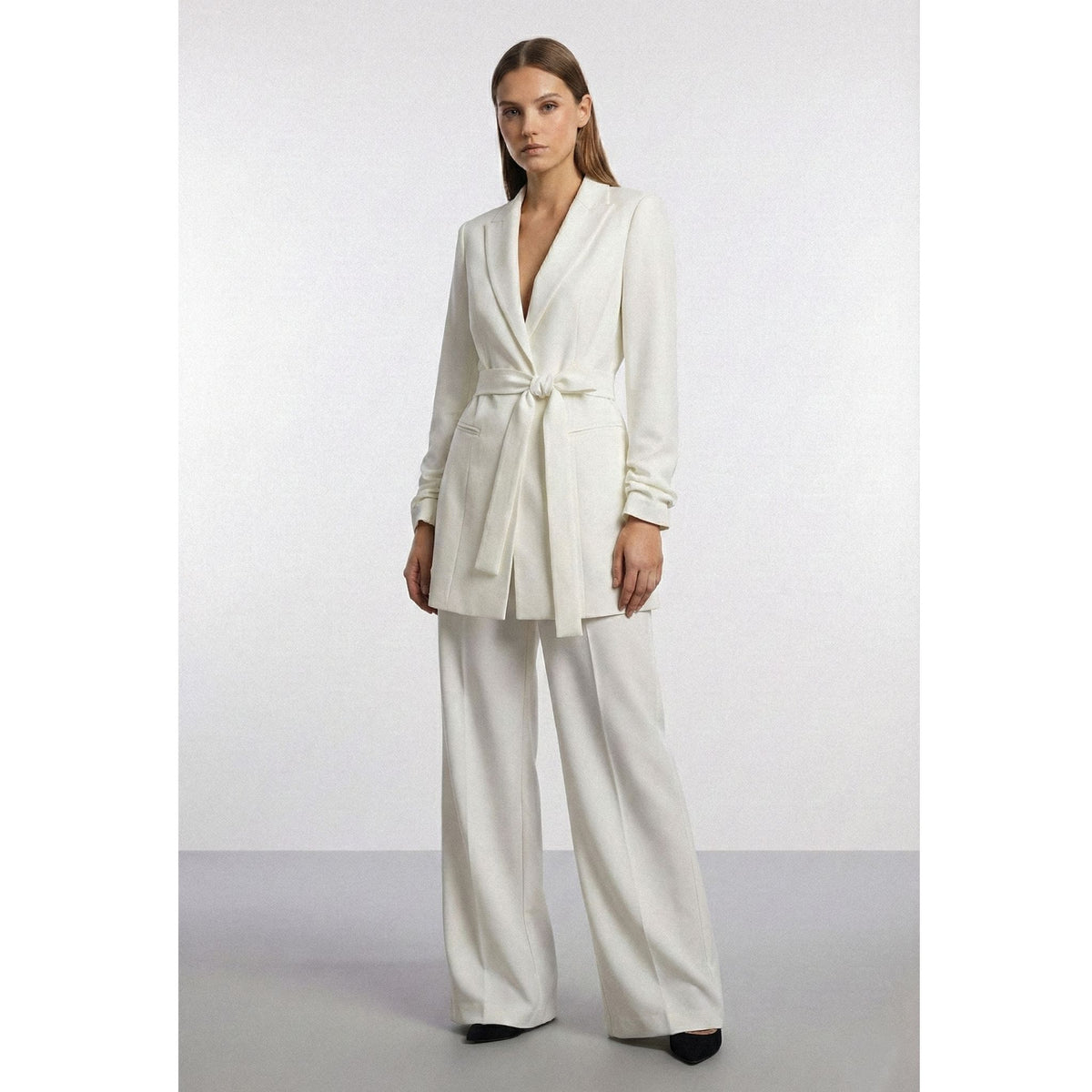 White Wide Leg Trousers