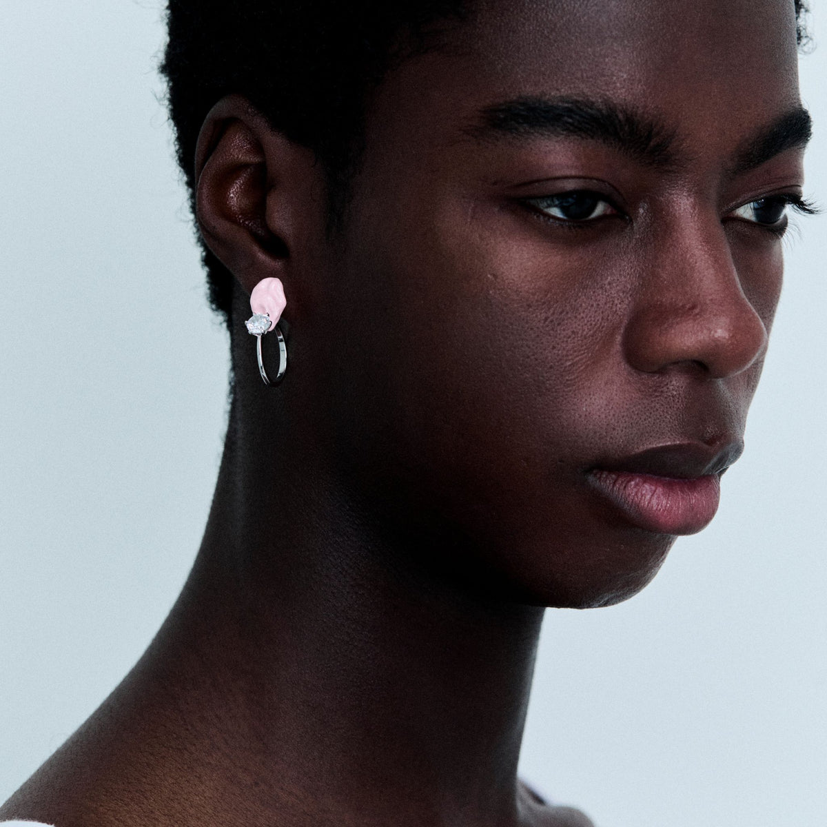 Pink Gum &amp; Ring Single Veruca Earring