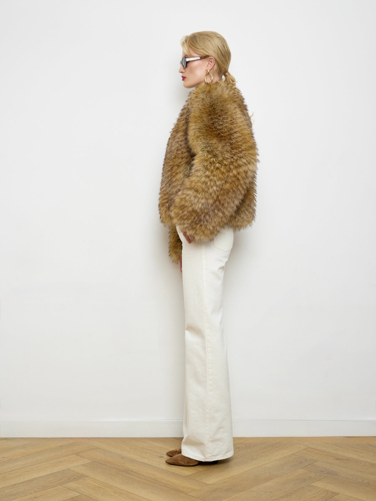 Gilda Brown Raccoon Faux Fur Bomber