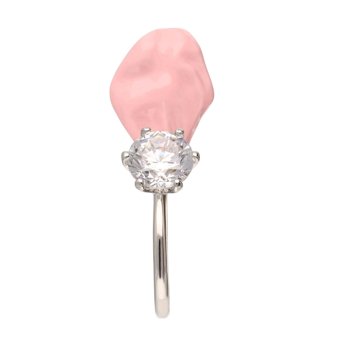 Pink Gum &amp; Ring Single Veruca Earring