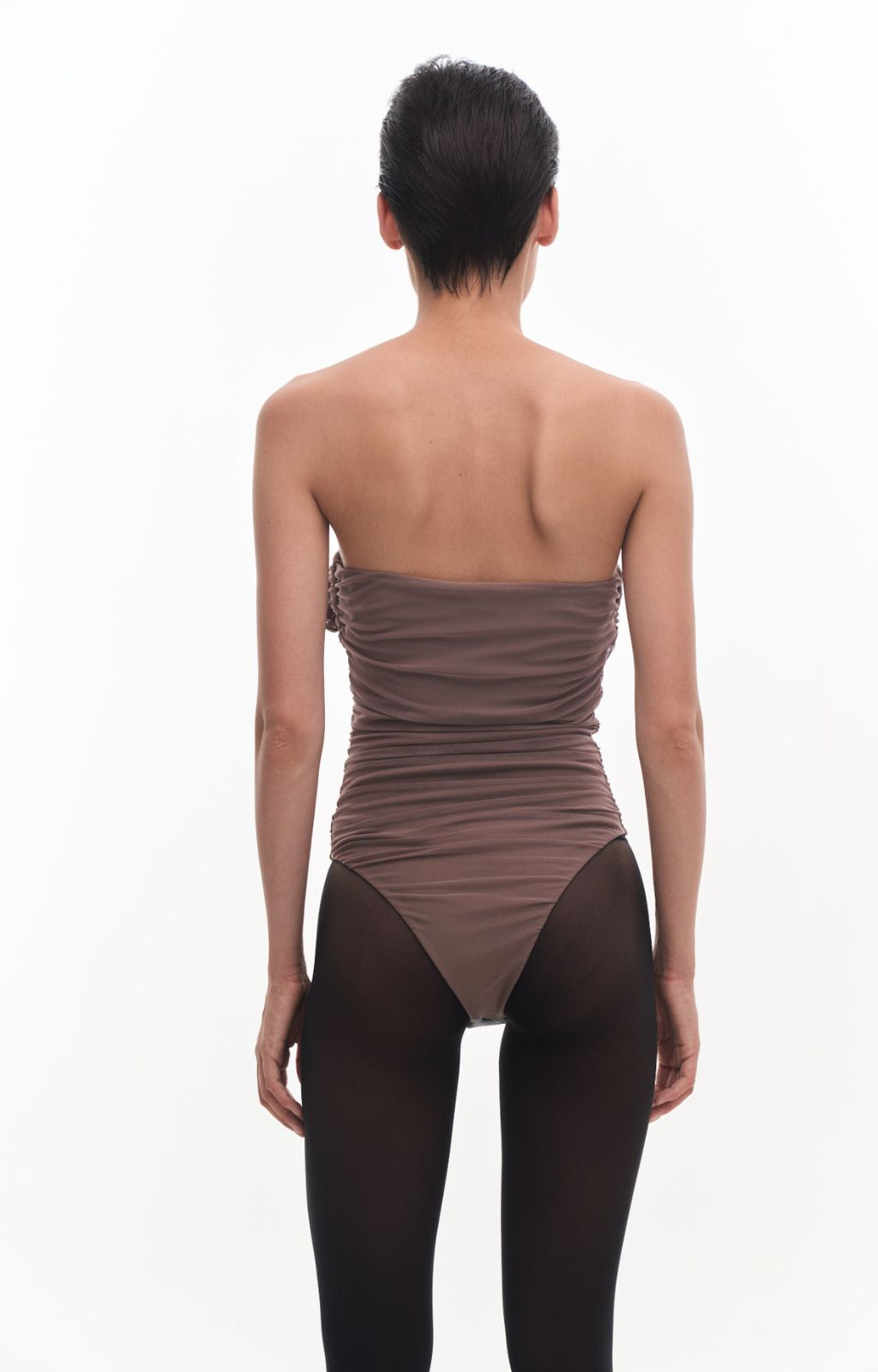 KRIS MARAN - Bustier Body With A Flower | Brown buy at DOORS NYC