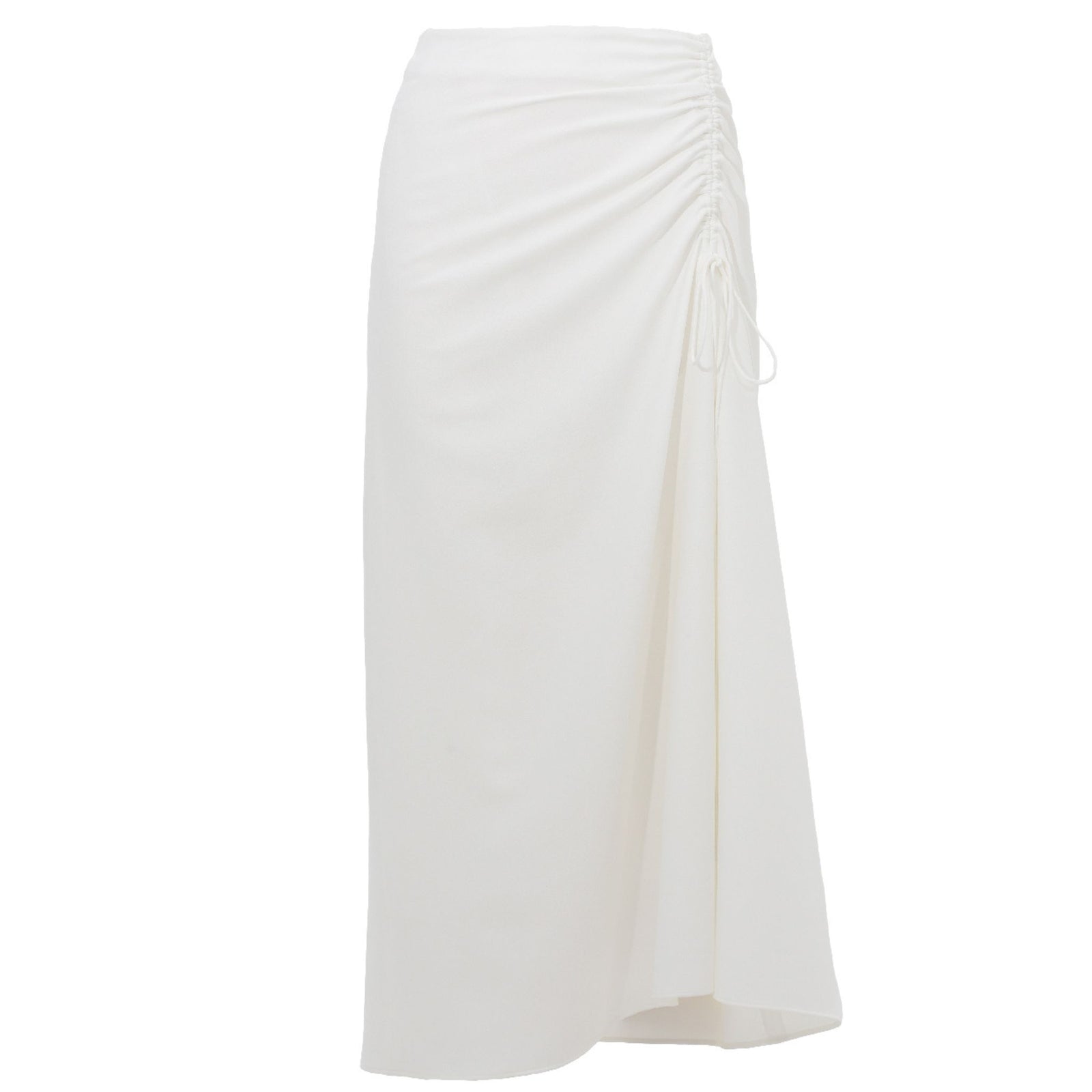 Ivory Ruched Wrap Skirt
