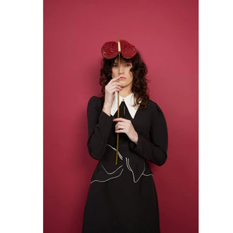 Long Sleeve Formal Midi Dress | Black