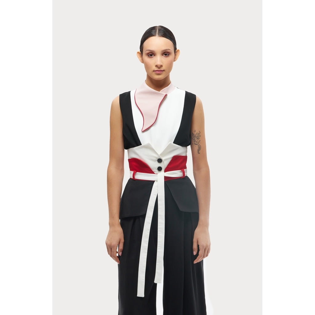 JULIA ALLERT - Flared Pants With Corset Waistband | Black, buy at DOORS NYC