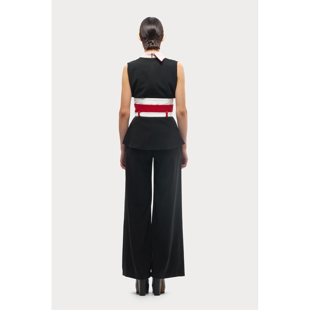 JULIA ALLERT - Flared Pants With Corset Waistband | Black, buy at DOORS NYC
