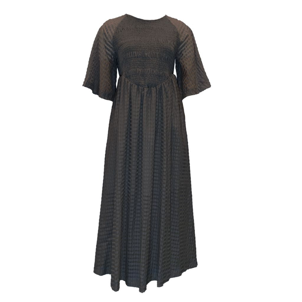 RECKLESS ERICKA- Grey Smocking Dress, buy at DOORS NYC