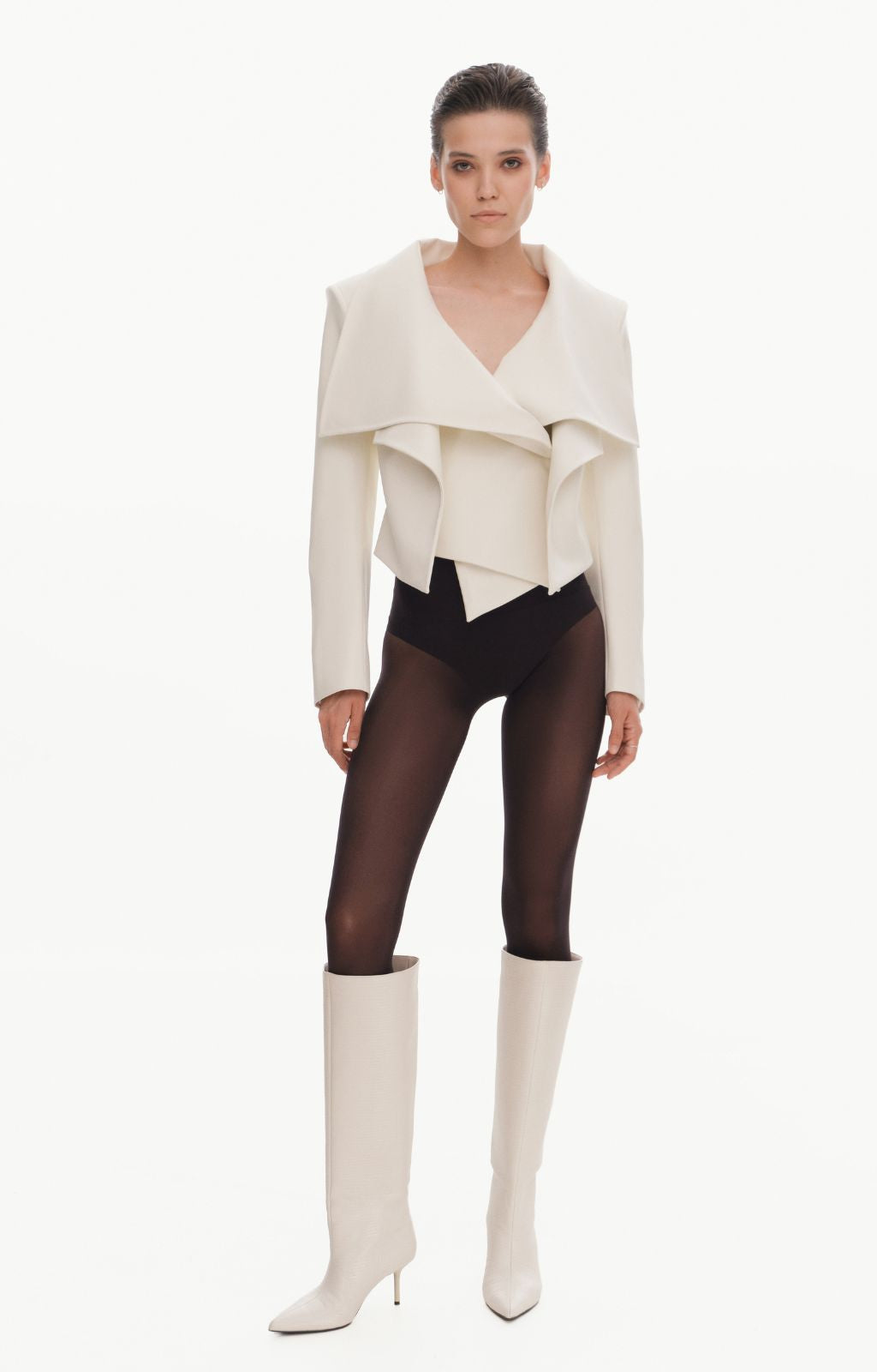 KRIS MARAN - Leather Jacket | Ecru buy at DOORS NYC