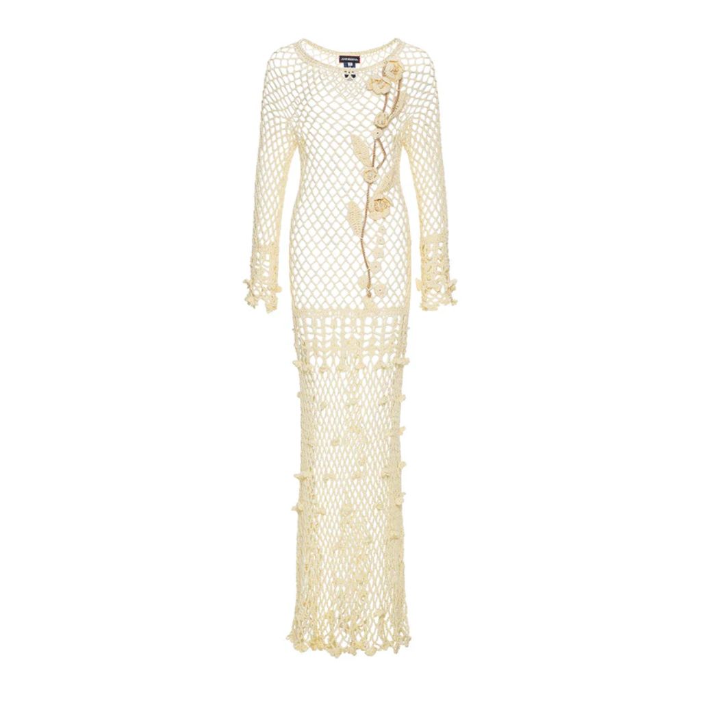 ANDREEVA - Butter Yellow Vanilla Handmade Crochet Dress, buy at DOORS NYC