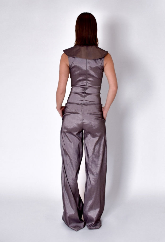 TANIA ORELLANA - Basalto Trousers | Silver PR Sample at DOORS NYC PR showroom