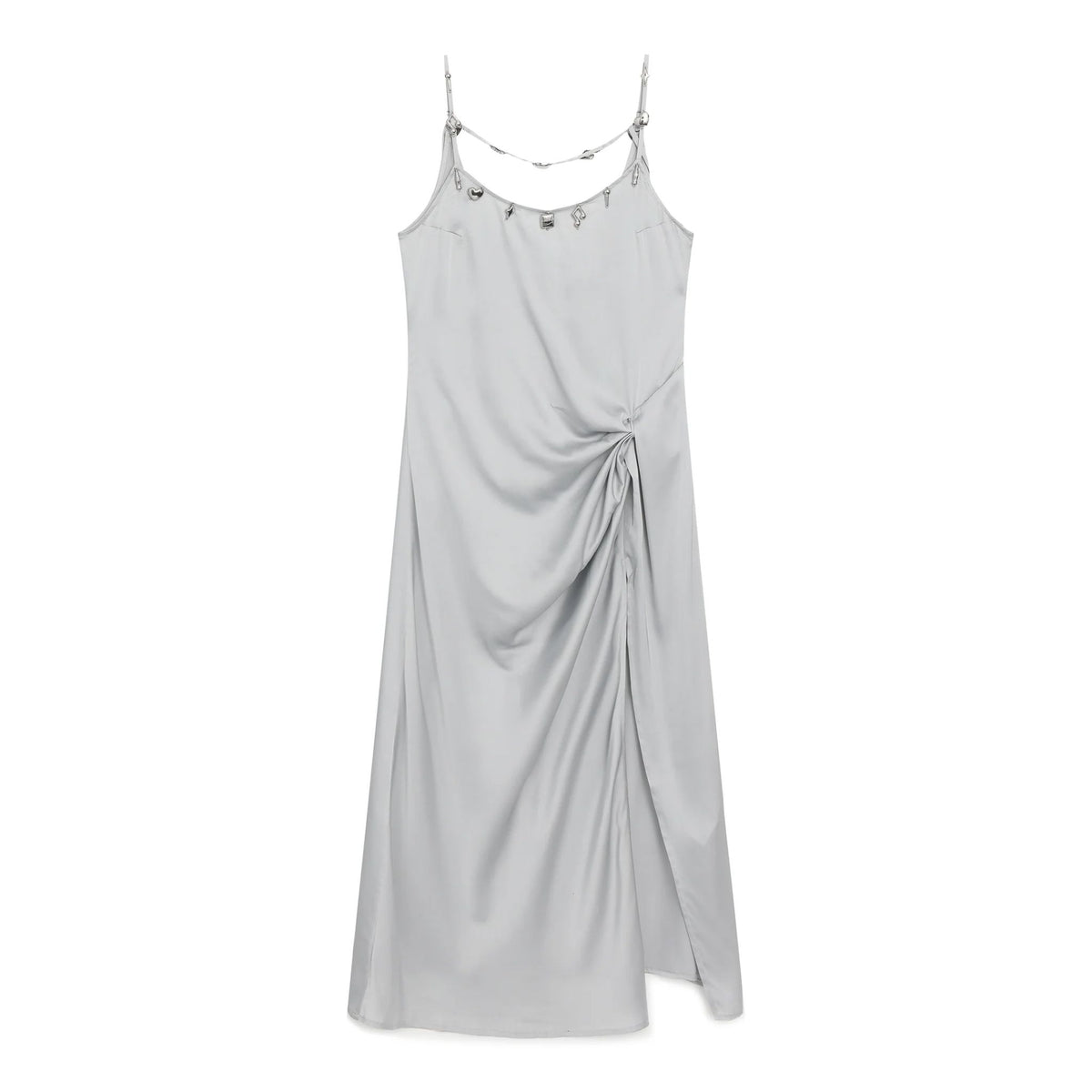 PRIVATE POLICY - Silver Charm Slip Dress at DOORS NYC