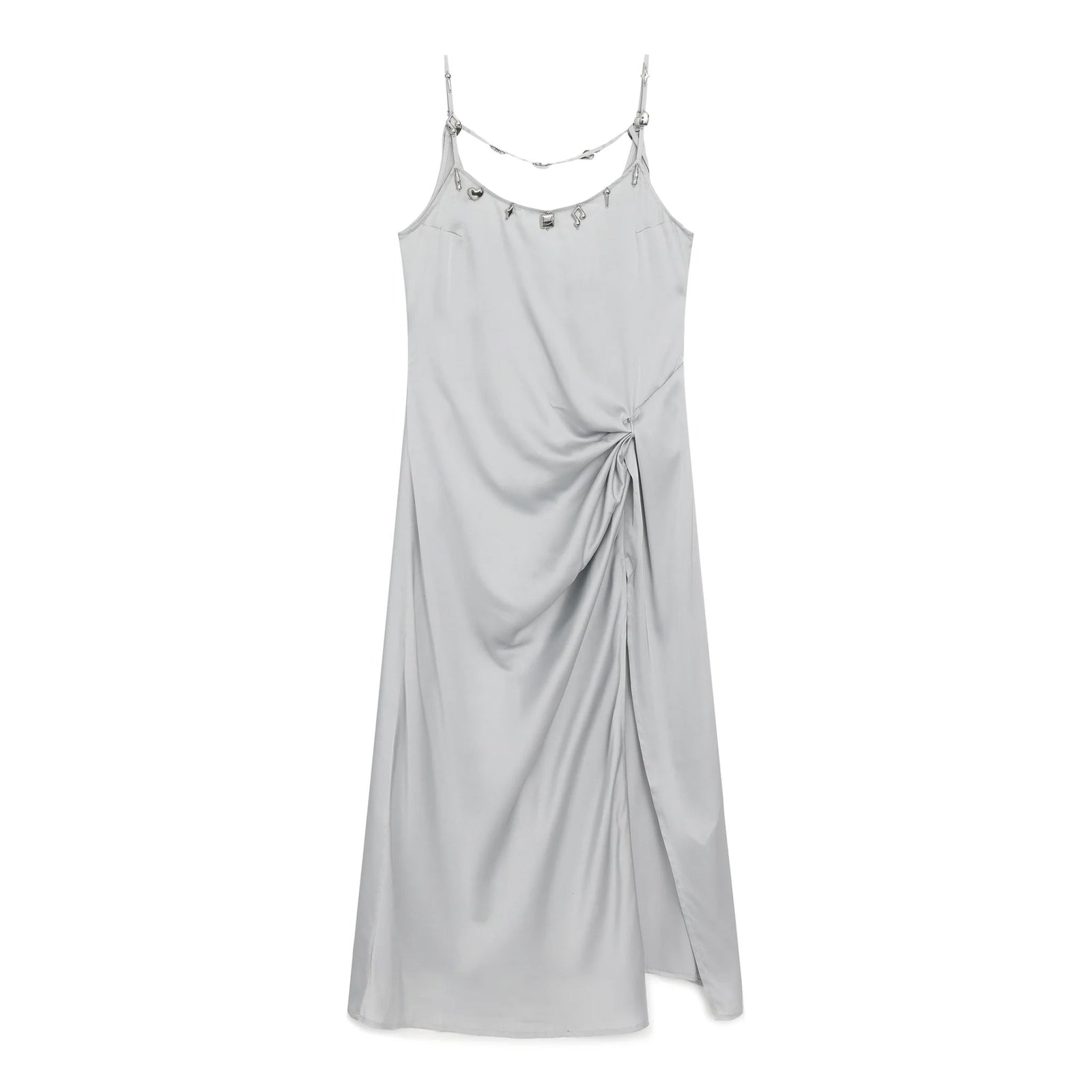 PRIVATE POLICY - Silver Charm Slip Dress at DOORS NYC