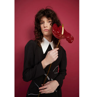 Long Sleeve Formal Midi Dress | Black